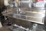 Stainless 3-Bay Sink w/Faucet