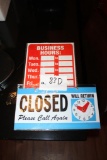Closed & Business Hours Signs