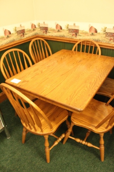 Amish Made Oak Table & 6 Chairs | Estate & Personal Property Furniture