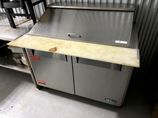 Turbo Air M3 Two Door Refrrigerated Salad / Sandwich Prep Table on Casters, Working When Removed!