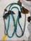 Unused Teal Nylon Reins w. Under Over Whip