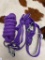 Qty (2) Unused Nylon Horse Halter and Lead (Purple)