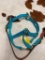 Qty (1) Unused Leather and Nylon Break-Away Horse Halter (Teal)