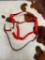 Qty (1) Unused Leather and Nylon Break-Away Horse Halter (Red)