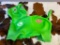 Unused Green Inflatable Bull Toddler Bouncy Toy