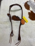 Unused Dark Brown Leather Headstall