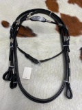 Qty (1) Unused Leather Poco Head Stall and Rein Set (Black)