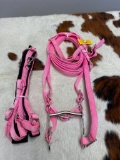 Qty (1) Unused Pink Nylon Pony Bridle Set