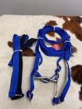 Qty (1) Unused Blue Nylon Pony Bridle Set
