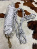 Qty (2) Unused Horse Rope Halter w. Lead (White)