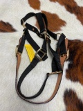 Qty (1) Unused Leather and Nylon Break-Away Horse Halter (Black)