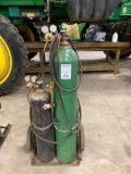 Oxi-Acetylene Torch, Gauges, Hoses and Cart (No Bottles)