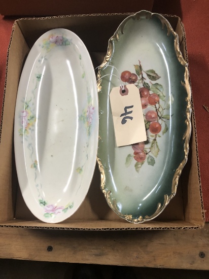 TWO CHINA CELERY TRAYS AUSTRIA