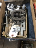 BOX FOUR PULLERS AND MISC PIPE TOOLS
