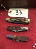 THREE KNIVES (2 BARLOW AND 1 CASE)