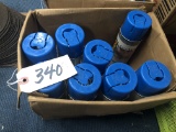 BOX OF EIGHT BLUE MARKING PAINT