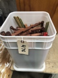 CONTAINER OF VINTAGE LINCOLN LOGS