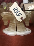 PR OF MARBLE ALABASTER HORSE BOOKENDS 6IN