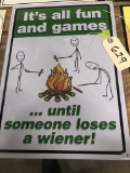 ITS ALL FUN AND GAMES TIN SIGN
