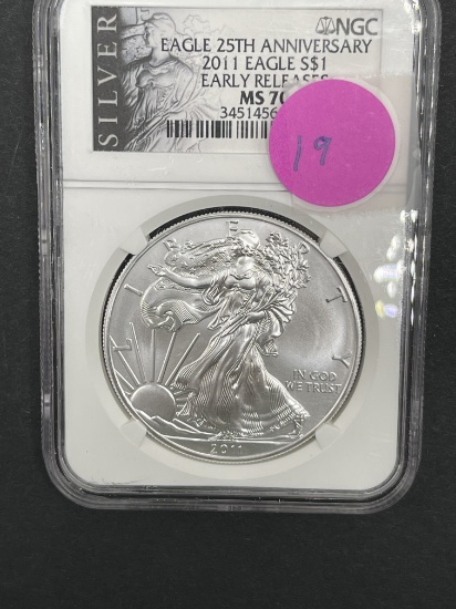 2011 Silver Eagle MS70, NGC Grade Early Releases