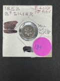 1853 Silver Three Cent Piece, VF