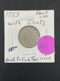 1883 w/ Cents, V Nickel about AU