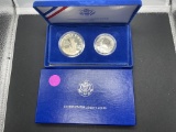 1986 S Proof Liberty Silver Dollar, 1986 S Proof Liberty Clad Half Dollar
