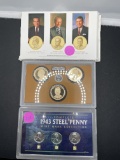 1943 PDS Steel Wheat Cents MS, 2016 S Proof Nixon Dollar Coin, 2016 S Proof