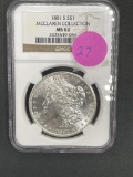 1881 S Morgan Dollar MS62, NGC Grade