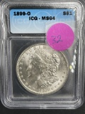 1899 O Morgan Dollar MS64, ICG Grade