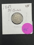 1867 Nickel Three Cent Piece VF
