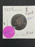 1825 Half Cent, Fine Rare