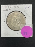 1877 CC Liberty Seated Half Dollar, VF