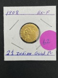 1908 2 1/2 Indian Head Gold Piece, EX F