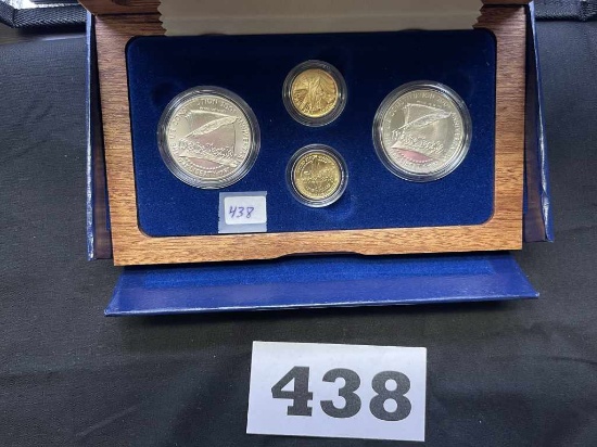 1987 P Silver Dollar, 1987 S Silver Dollar, 1987 W Gold pc Constitution Coi