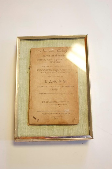 1808 American Cookery AD Framed