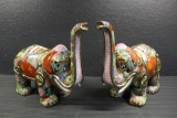 Asian Hand Painted Elephant Decor
