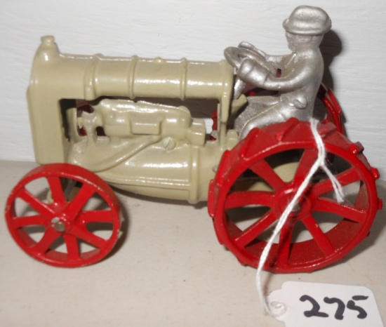 Gray metal tractor