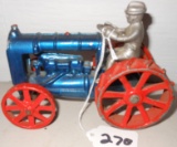 Metal tractor with driver