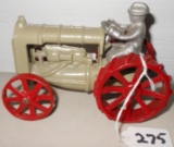 Gray metal tractor