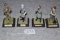 4 Confederate Miniature Figures