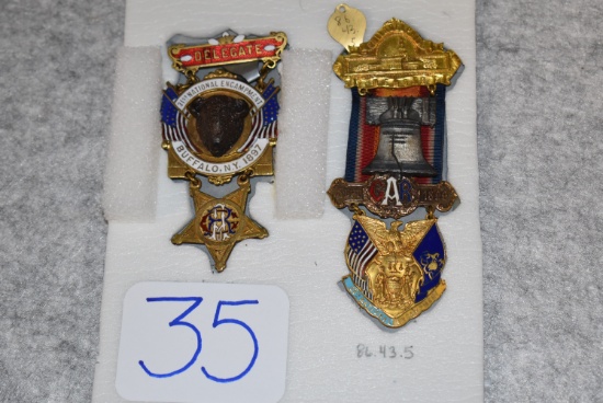 Pair of G.A.R. National Encampment Badges