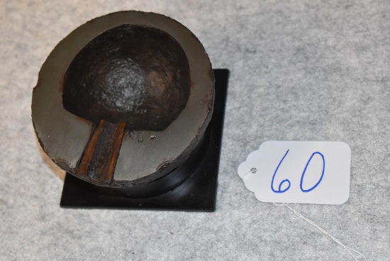1/2 of 12 lb. spherical shell- Confederate.  Cut in half along fuse hole