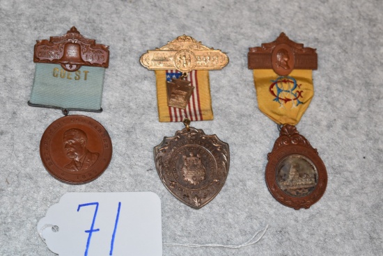 3 G.A.R. National Encampment Badges