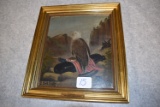 Framed oil painting of 