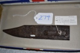 Confederate bowie knife scabbard from Confederate campsite in Bartow, WVA