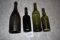 4 Glass Bottles dug from Union Camp on Folly Beach, SC