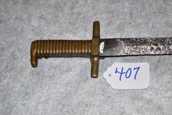 Possible Confederate saber bayonet with unique push button locking device