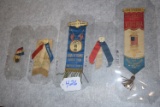 4 Various Ribbons & 1 General Sheridan Badge