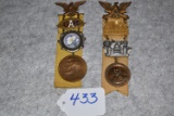 Pair of G.A.R. Encampment Badges